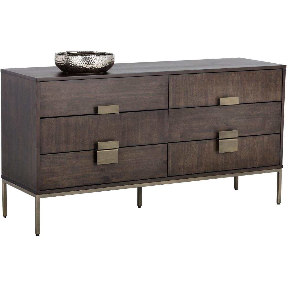 SUNPAN 102924 Jade Antique Brass / Dark Mango Dresser